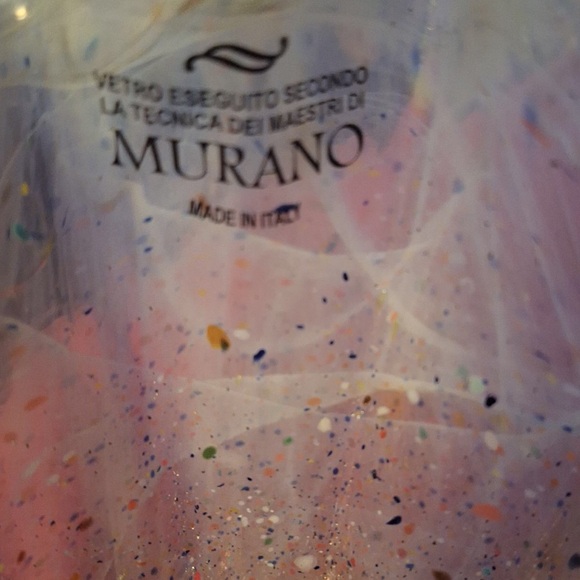 MURANO WHITE SWIRL ART GLASS OVAL BOWL SCALLOPED EDGE GROUND BOTTOM NEW - Picture 7 of 7